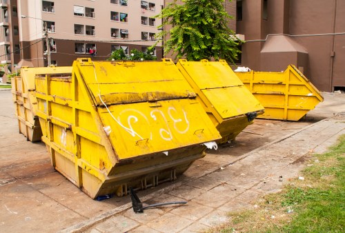 Professional team performing office clearance in Poplar